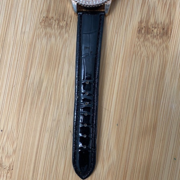 Stauer Sirene Analog Stainless Steel Rose Gold CZ Leather Adjustable strap Watch - Picture 7 of 13